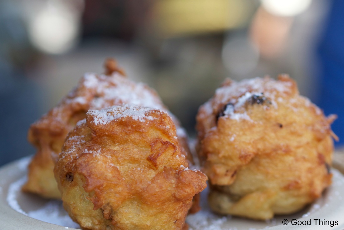 Oliebollen - delicious Dutch apple doughnuts - photo by Liz Posmyk Good Things 