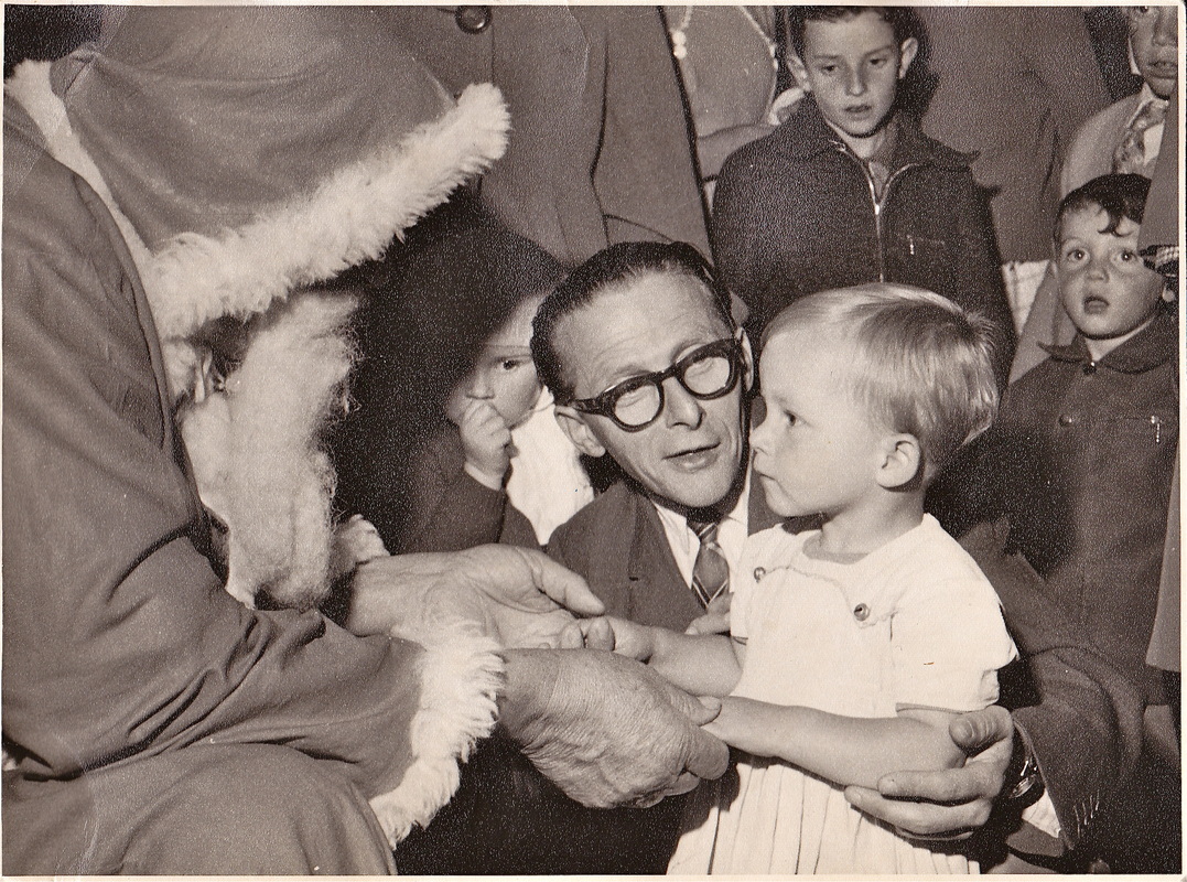 Liz Posmyk with Saint Nicholas circa 1960. Image is copyright.