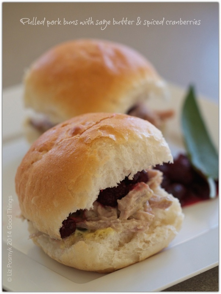  Pulled pork buns with sage butter and spiced cranberries