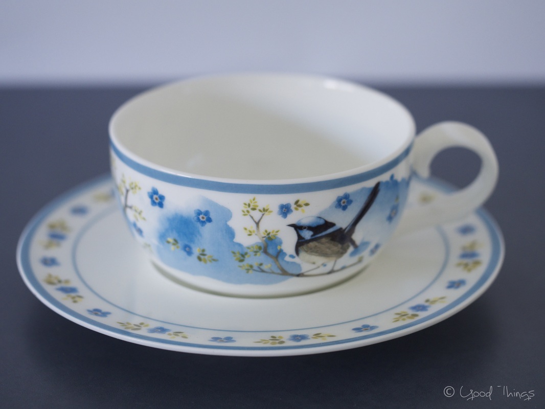 Bone china cup and saucer from Plume and Perch, designed by Daniella Germain, photo by Liz Posmyk, Good Things 