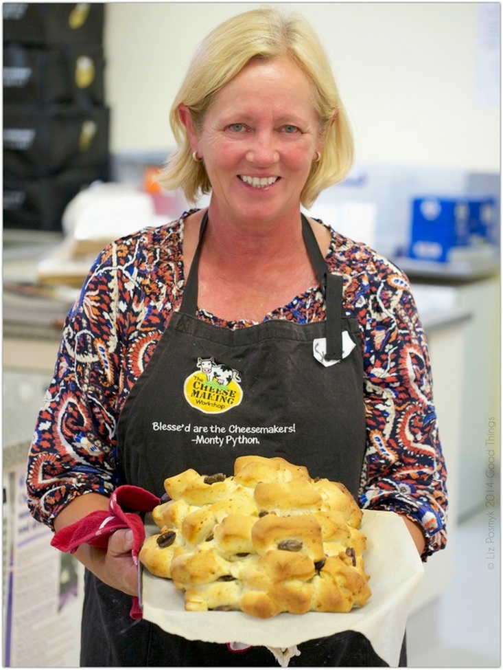 Susan Meagher from The Cheesemaking Workshop bakes a feta and olive pullapart loaf