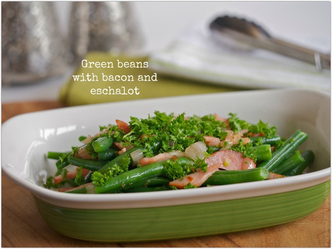 Green beans with bacon and eschalot