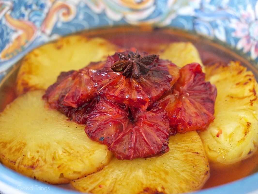 Caramelised pineapple and blood orange dessert - Liz Posmyk Good Things 