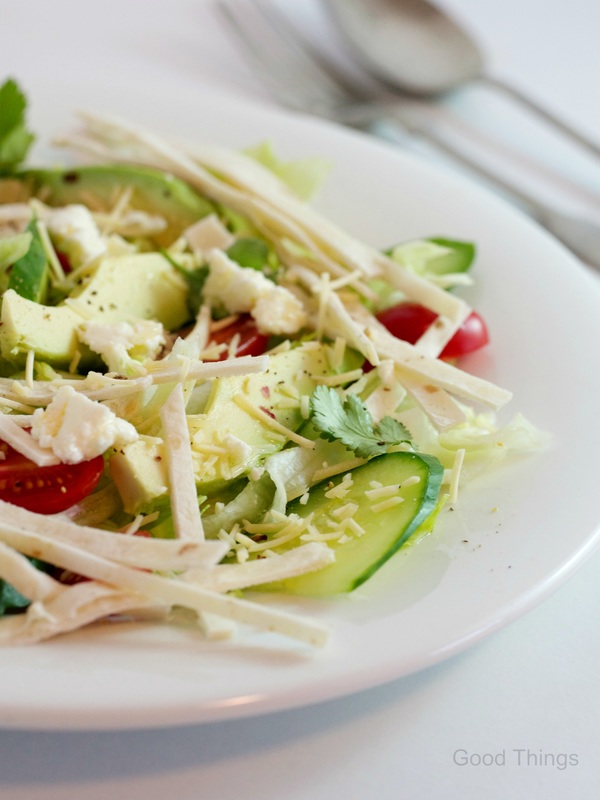 Tortilla and avocado Tex Mex salad - Liz Posmyk Good Things 