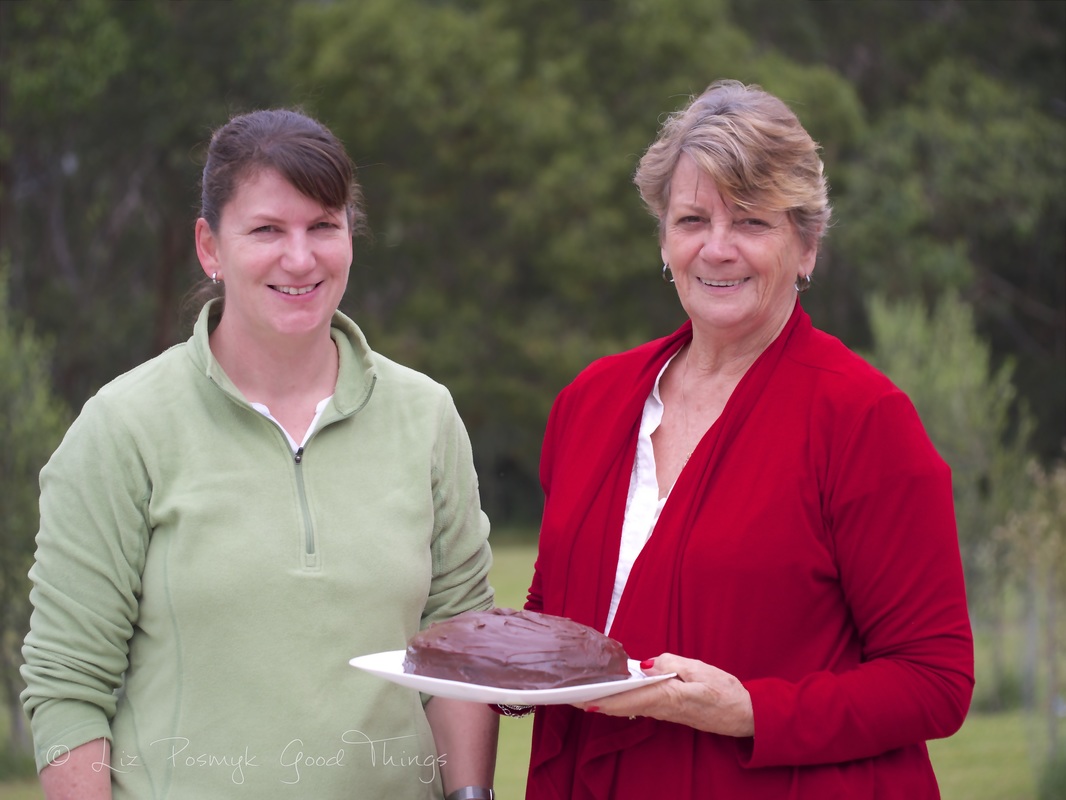 Jacqueline and Rita Weiley with 'that' chocolate beetroot cake
