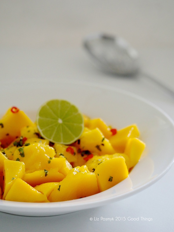 Mango salsa with lime, chilli and coriander