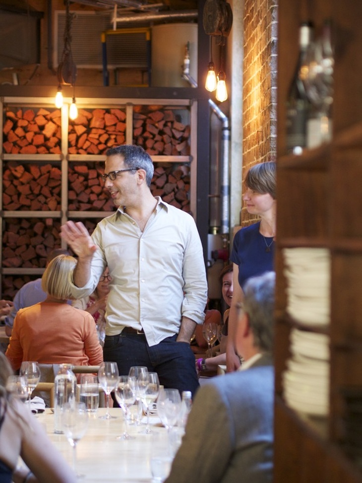 Speaking with diners at Nomad - Yotam Ottolenghi