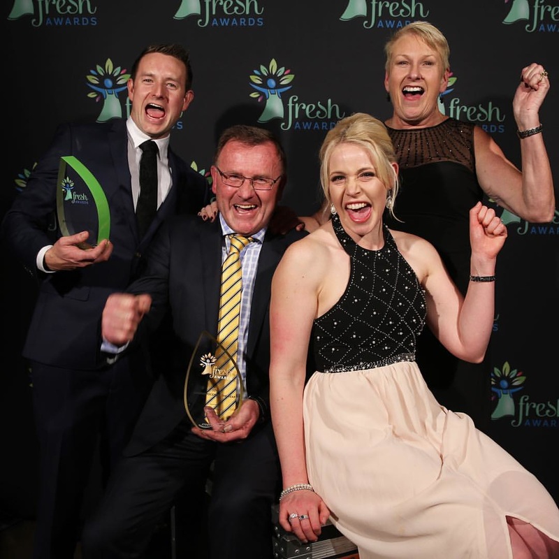 Ziggy's Fyshwick in the ACT - Best Medium Business winner AND Greengrocer of the Year - Toni (rear right) and Ken Irvine front left) with son Todd (rear right) and his wife, Susie (front right.
