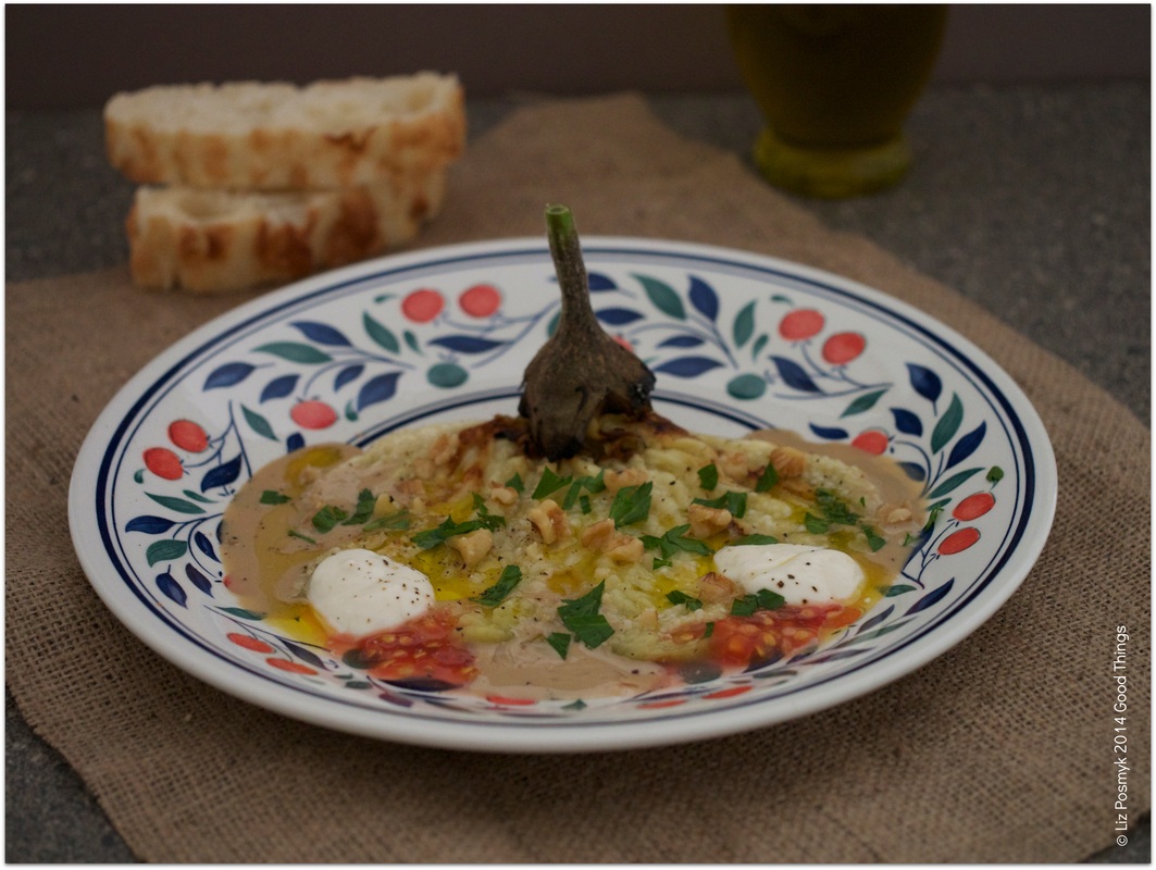 Served with good bread, Deconstructed baba ghanoush, recipe and photo by Liz Posmyk, Good Things