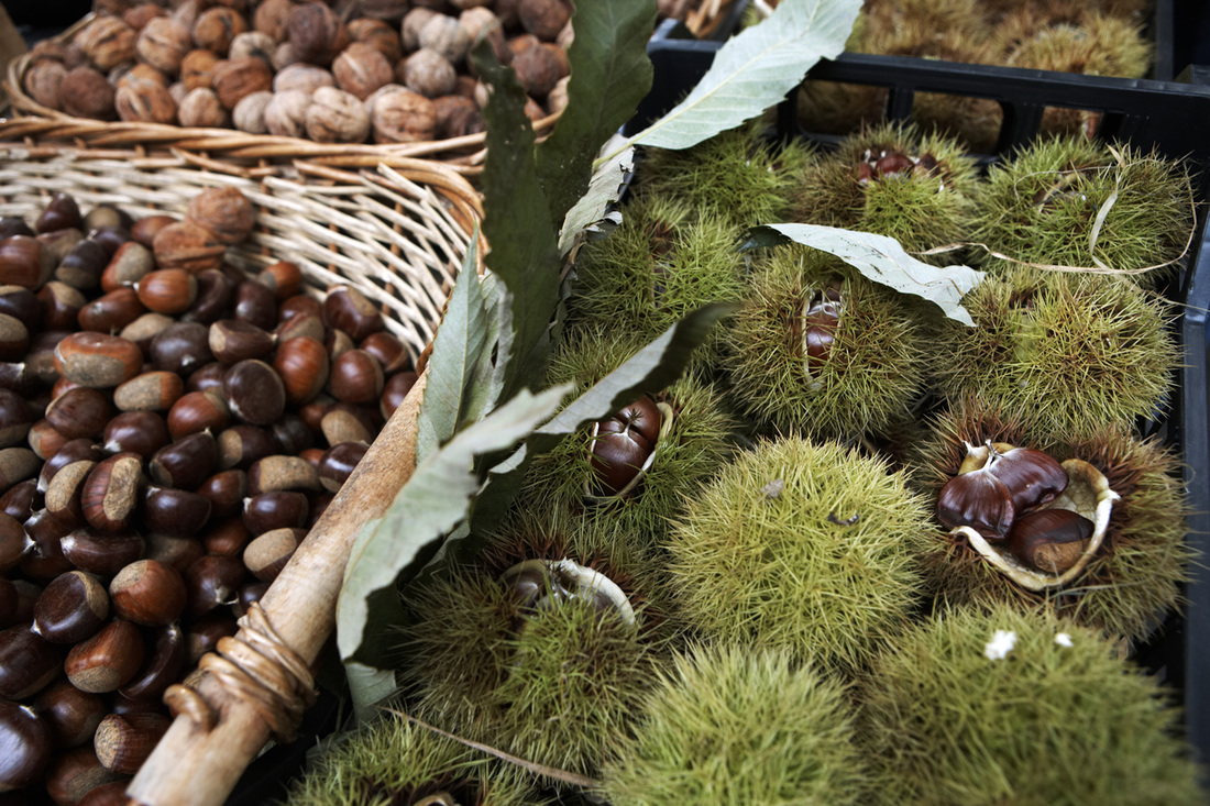 Chestnuts for sale at the local farmer's market