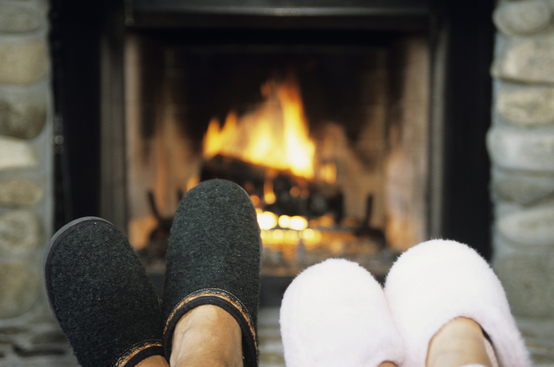 One of the joys of winter - warm slippers and a cosy fire