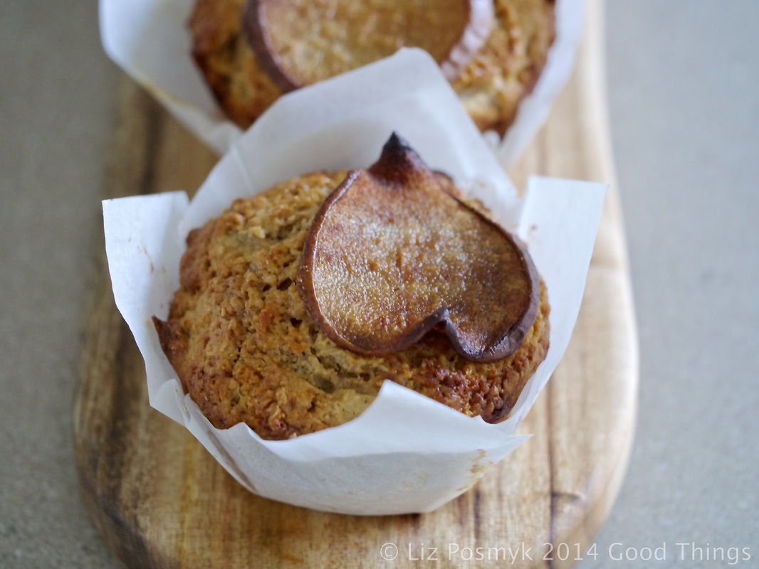 Pear, walnut and ginger wholemeal muffins by Liz Posmyk, Good Things