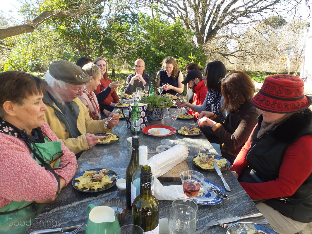 We sit down to a truffle-themed lunch in the garden at Turalla Truffles near Bungendore - photo Liz Posmyk Good Things