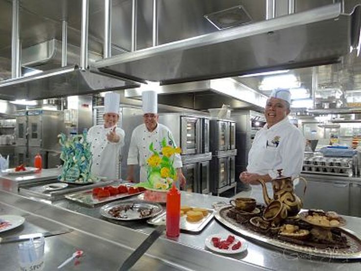 Executive Chef, Gaetano with Butar and Antonio on board the Golden Princess - photo Liz Posmyk Good Things 