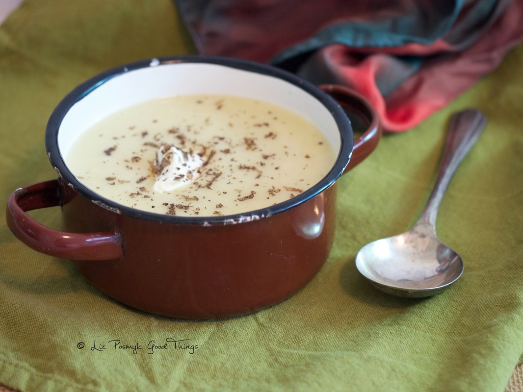Leek and potato soup with truffle - vichyssoise aux truffes by Good Things 