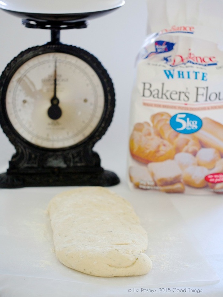 Hand made dough for pullapart loaf with vintage kitchen scales by Good Things