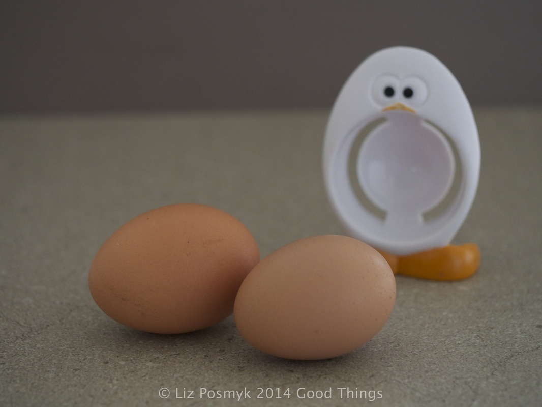Eggs and cute egg separator by Liz Posmyk, Good Things 