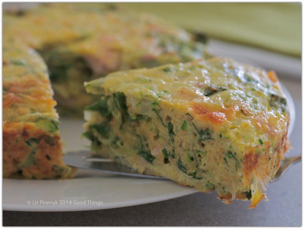 Spinach and zucchini frittata by Liz Posmyk Good Things