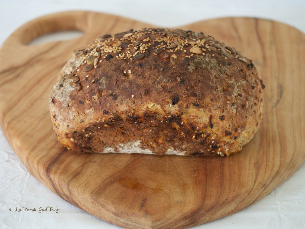 Rustic multigrain soy and linseed bread with fruit and nuts by Liz Posmyk, Good Things 