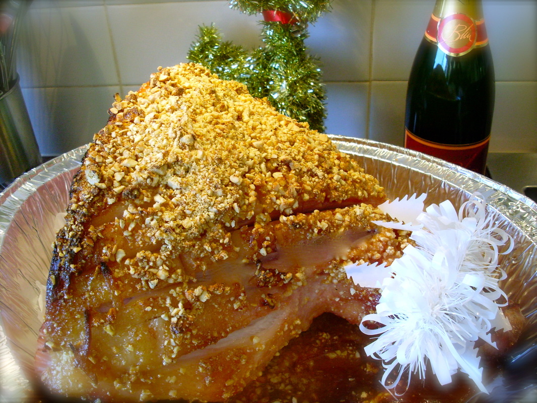 Christmas Ham with Blood Orange Marmalade and Cashew Glaze