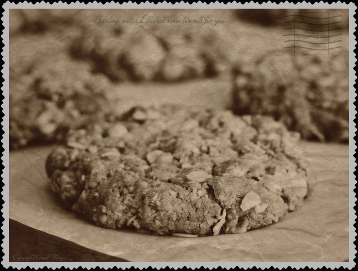 'Vintage' photo of Anzac Biscuits by Liz Posmyk