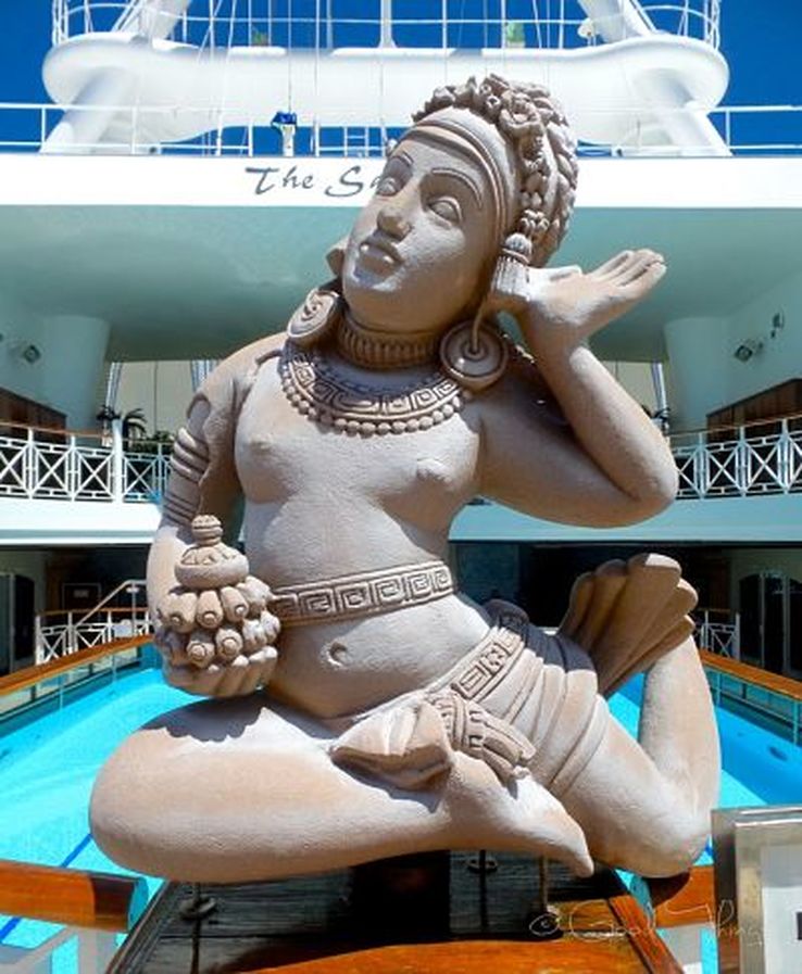 Statue by one of the four pools on board the Golden Princess - photo by Liz Posmyk Good Things