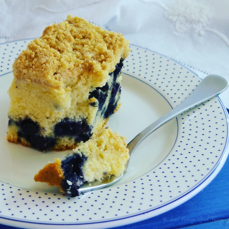 Recipe for blueberry buckle by Liz Posmyk, Good Things 
