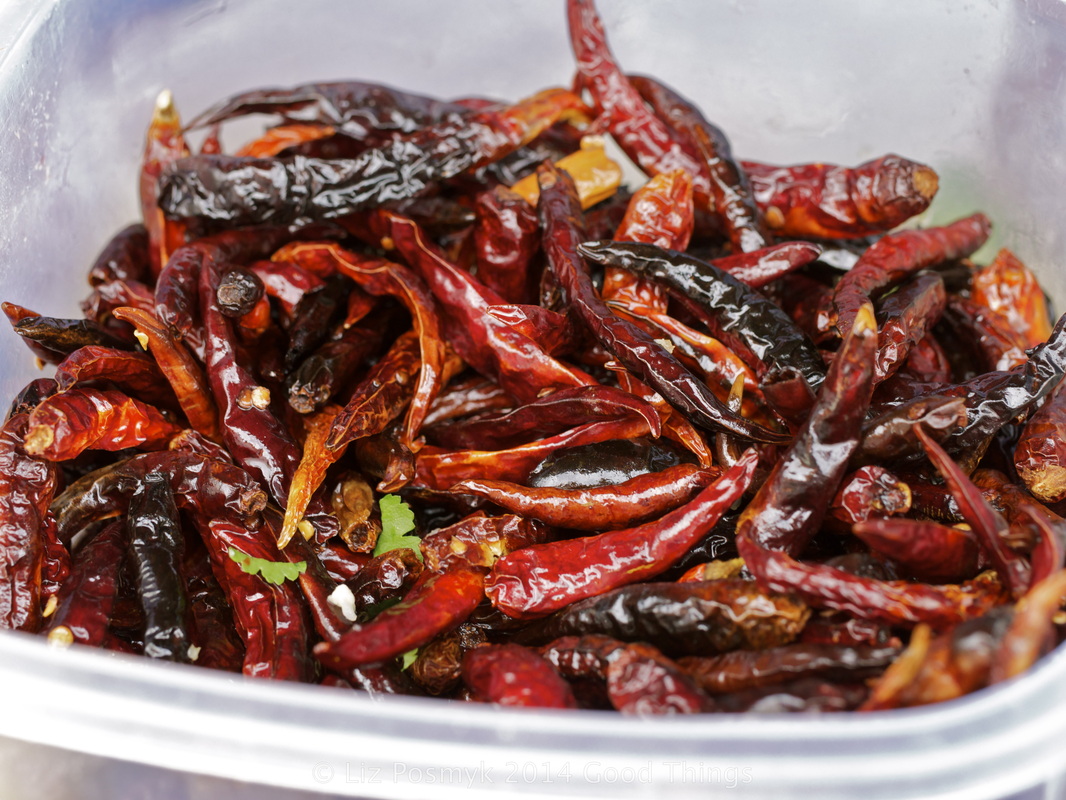 Fiery chillies with coriander