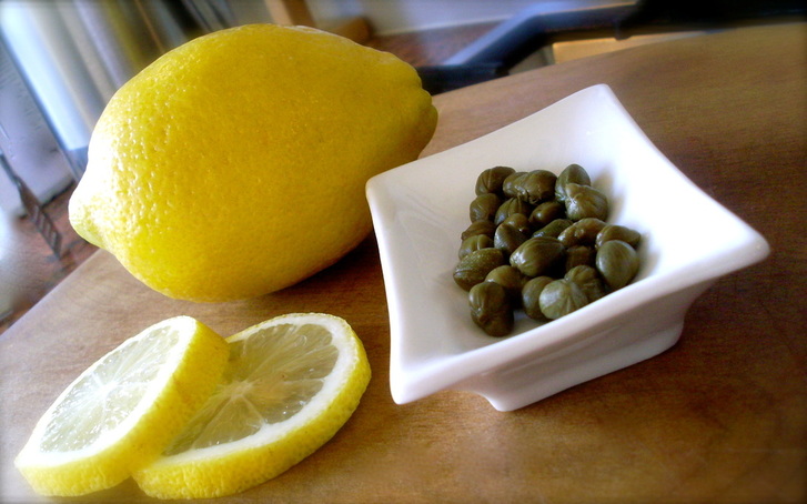 Capers have a distinctive taste, combined with lemon add a piquant flavour