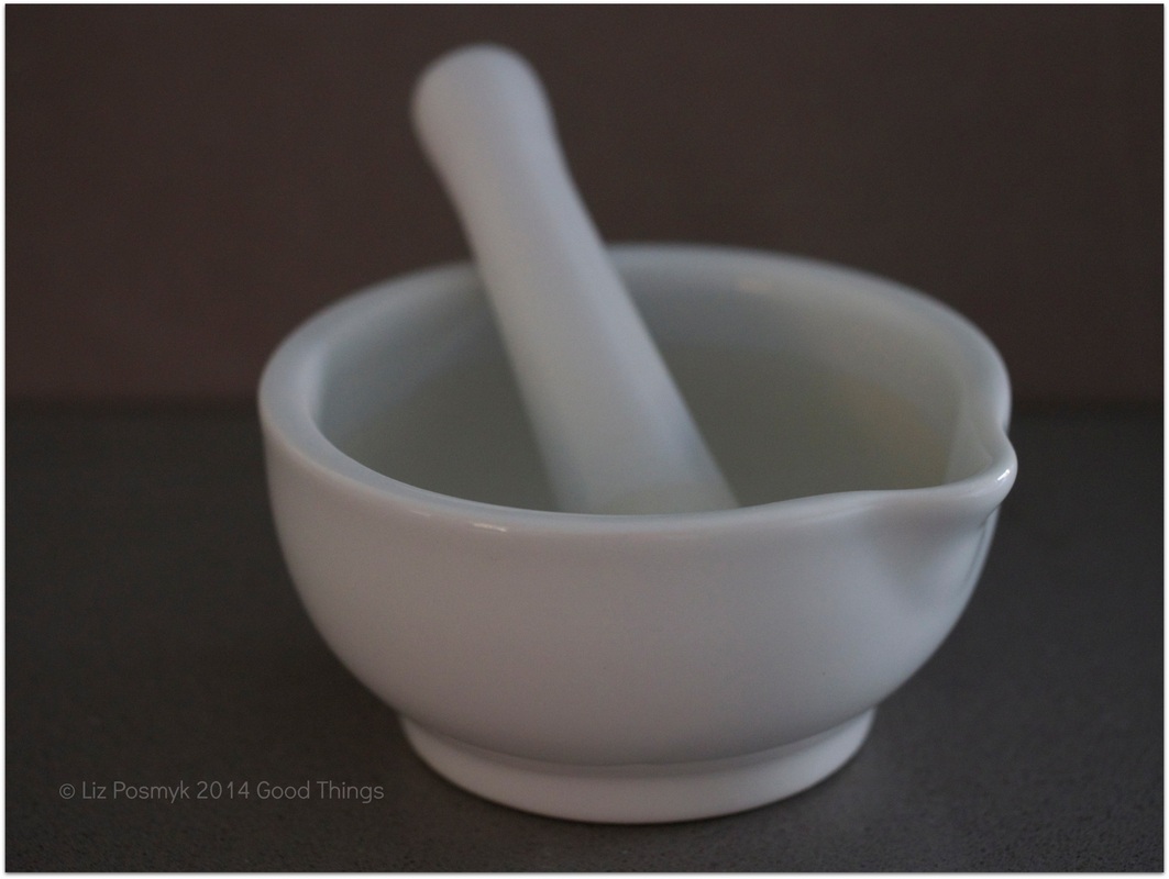 White mortar and pestle by Liz Posmyk, Good Things