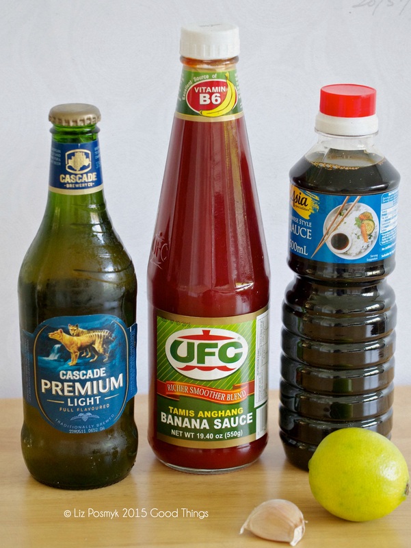 Ingredients for Filipino BBQ pork belly with banana ketchup 