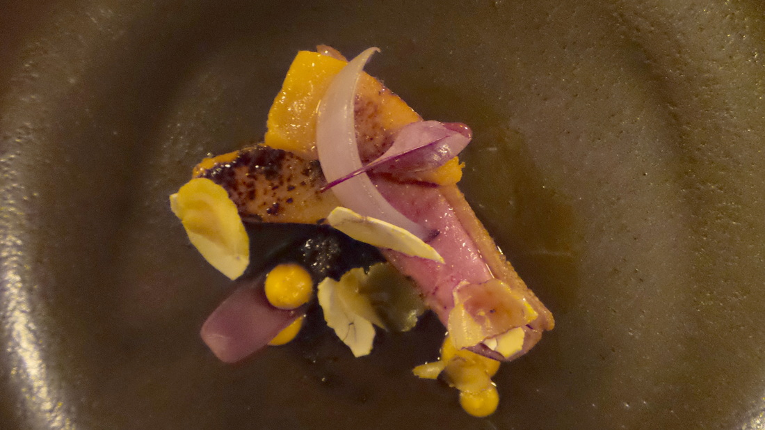 Muscovy duck with Musquee de Provence pumpkin, red onion chestnut and liquorice