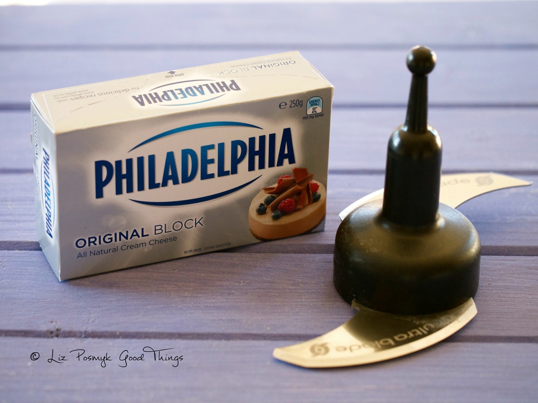 Philadelphia cream cheese and the ultrablade from the Tefal Cuisine Companion - Liz Posmyk Good Things 