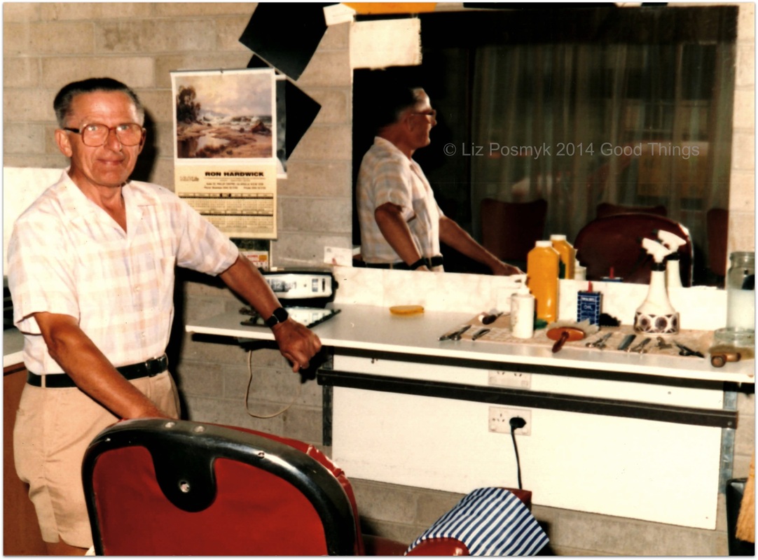 Andras Jasso, the gentleman barber, at Malua Bay 1980s... image copyright Liz (Jasso) Posmyk