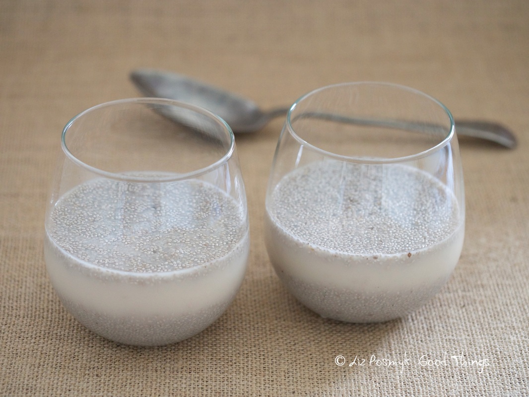 Soak the chia seeds and vanilla and milk in the refrigerator overnight