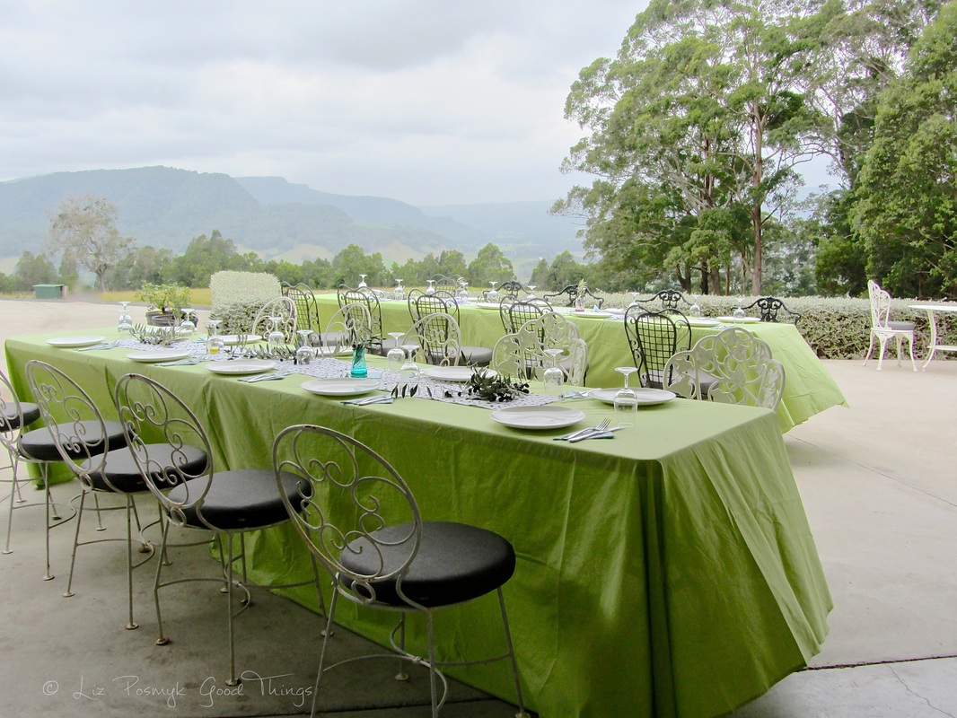 The setting for the Harvesters' Lunch at Kangaroo Valley Olives in NSW 