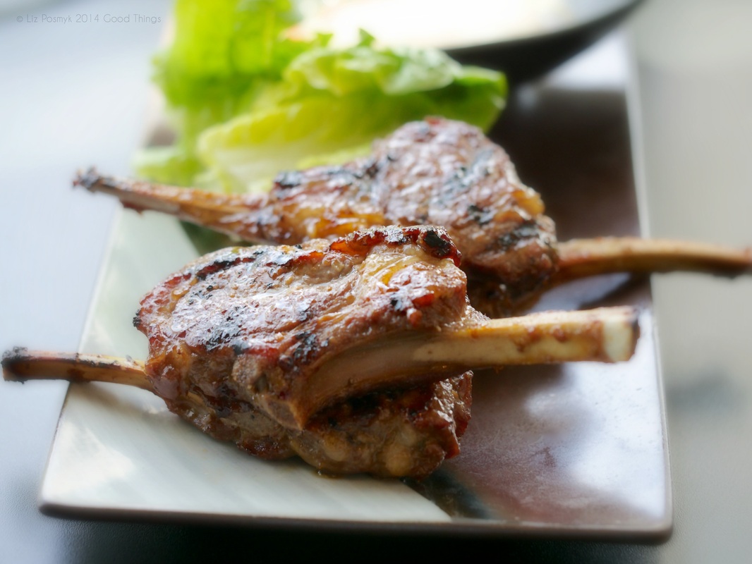 Lamb cutlets with nham jim and baby cos at Morks - image by Liz Posmyk, Good Things