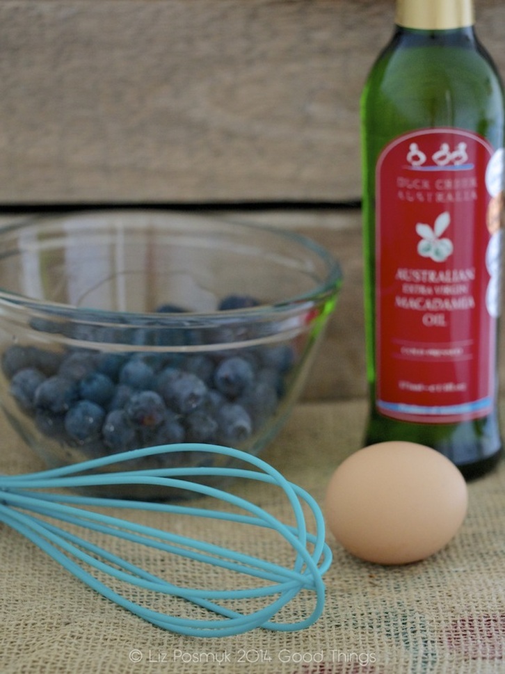Use good quality macadamia oil, fresh blueberries and fresh free range eggs