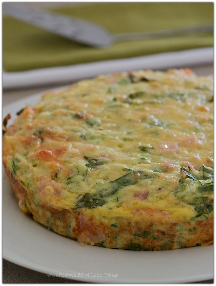 Spinach and zucchini frittata by Liz Posmyk Good Things