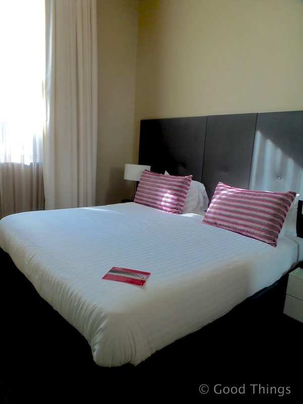 The comfortable bed room at the Adina Treasury in Adelaide - Liz Posmyk Good Things