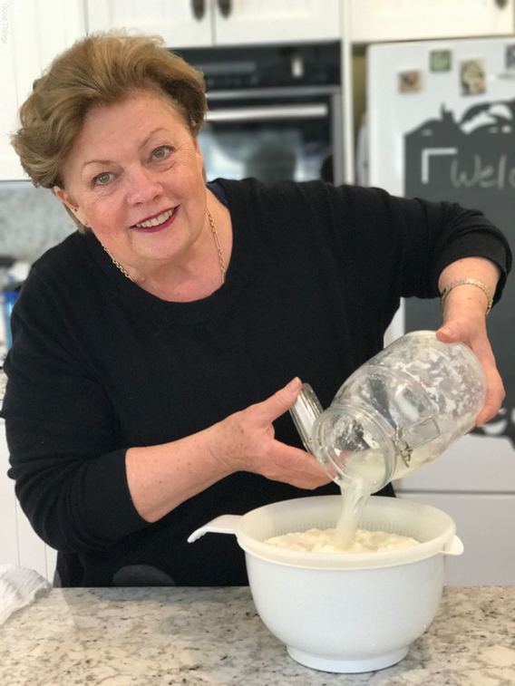 Good Gut Food coach, Virginia Edwards, making kefir - Liz Posmyk Good Things 