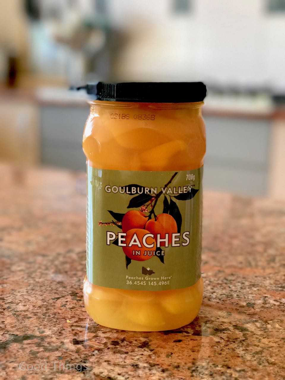 Jar of Goulburn Valley peaches in juice - Liz Posmyk, Good Things
