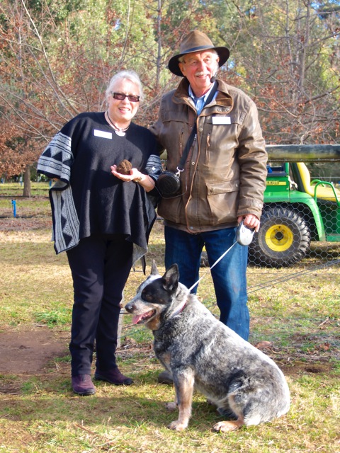 Barbara and Ted Smith at Yelverton Truffles with one of their truffle hounds