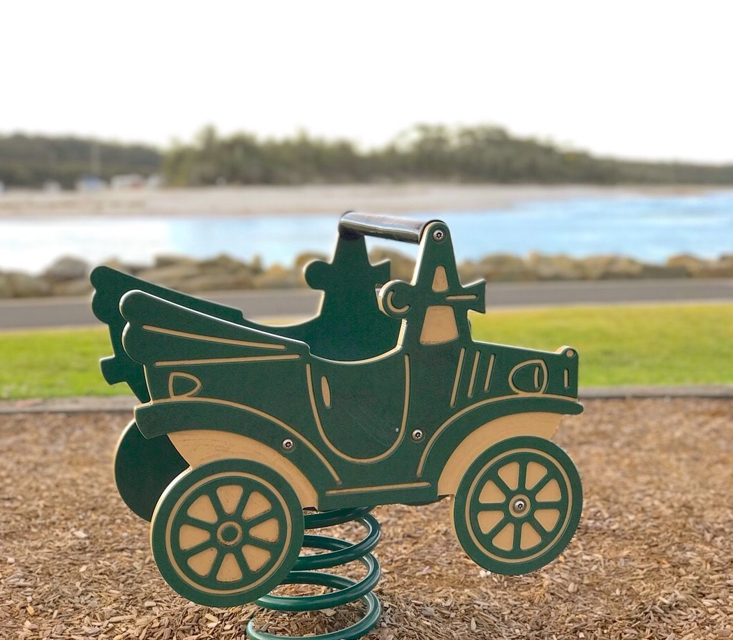 Ride on car at the children's playground at Huskisson
