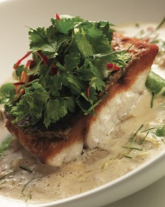 Wild Barramundi with Coconut Broth from The Red Spice Road Cookbook (New Holland)
