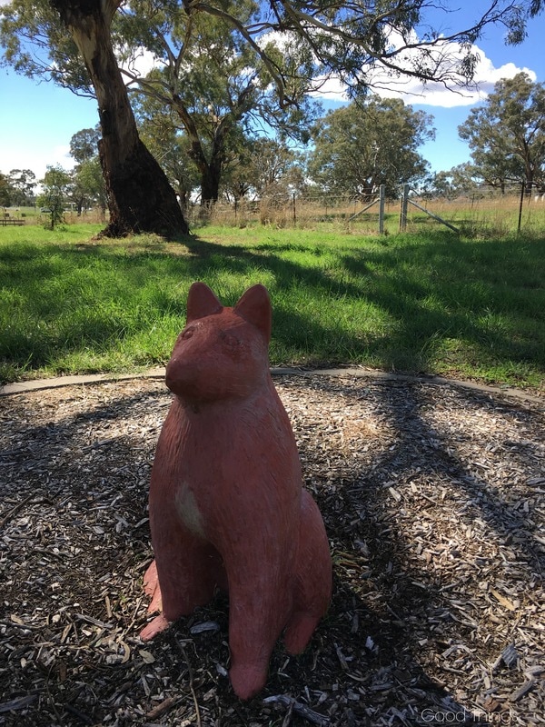 Statue at a park on Well Station Track - Liz Posmyk Good Things 