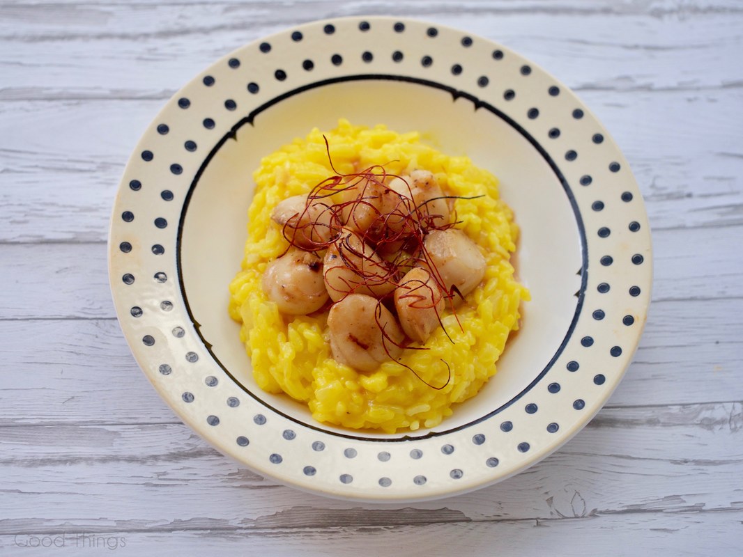 Scallop risotto with saffron and angel hair chilli -  Liz Posmyk Good Things