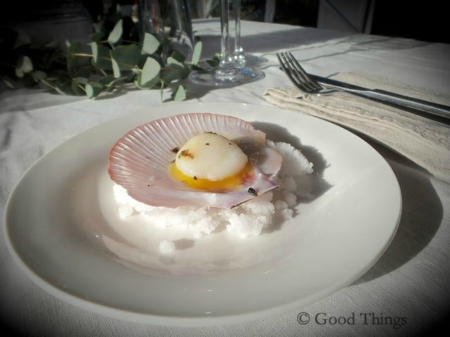 Scallop cooked in truffled butter